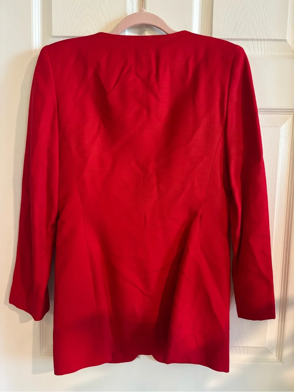 LIKE NEW CHRISTIAN DIOR Vintage Red Zip Up Blazer With Gold Detail Size 4